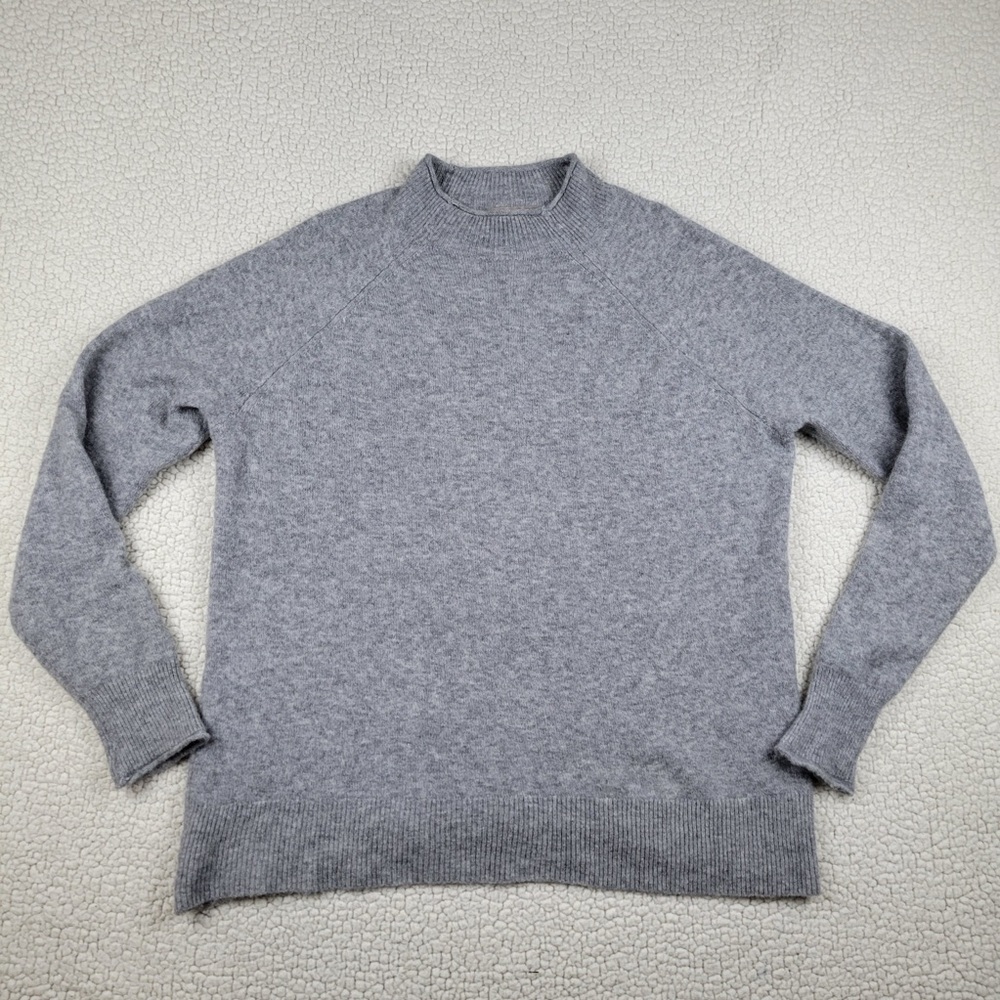 J Crew Sweater Womens Size L Gray Merino Wool Alpaca Blend Minimalist Soft